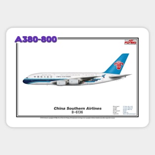 Airbus A380-800 - China Southern Airlines (Art Print) Sticker